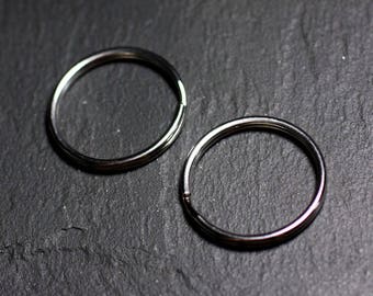 10pc - Keychain rings 25mm - 4558550007742 316 surgical steel rings
