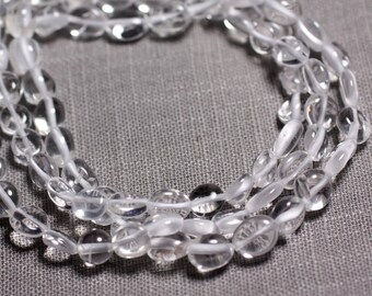 10pc - stone beads - clear Quartz Nuggets 7-10mm - 4558550089519 Olives