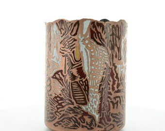 Custom champleve enamel vase