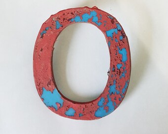 Vintage plastic letter O - marquee letter, name letter, shop letter, store letter, advertising letter, wall letter, industrial letter,