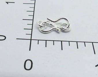 10 Pieces S Hook Clasps 925 Sterling Silver 14mm Long with 5mm Closed Jump Rings