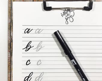 How to Hand Letter - Lettering Worksheets - Lowercase