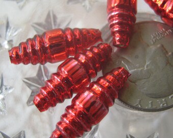 6 Glass Garland Beads Christmas Garland Red Beads Czech Republic 006 R