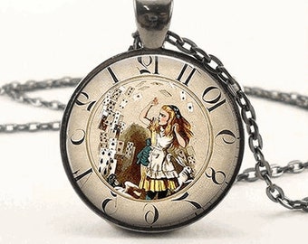 Alice In Wonderland Glass Cabochon Necklace