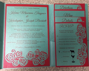 Rose wedding invitations