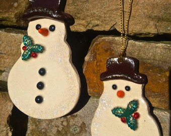 Cute Handmade Ceramic Christmas Snowman