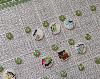 Magnetic Calendar/menu-Fabric covered