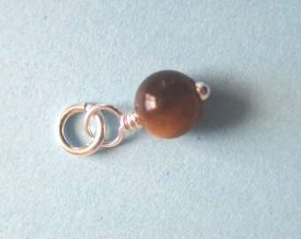 Tiger's Eye Bead Gemstone Dangle Charm