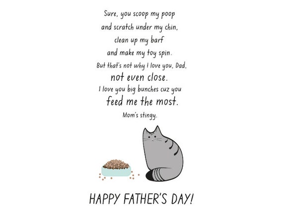 Items Similar To Cat Fathers Day Card - Cat Dad Card - Funny Happy 