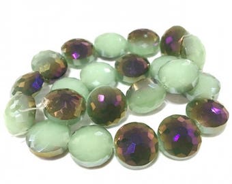 X 1 PCE glass 15 mm lentil beads