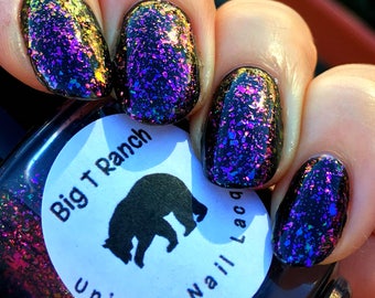 Multichrome Flakie Topcoat - When in Rome - Multi-Color Shifting Polish:Custom-Blended Glitter Nail Polish/Indie Lacquer