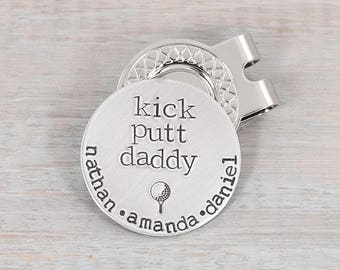 Personalized Hand Stamped Golf Ball Marker - Magnetic Custom Golf Ball Marker - Custom Gift for Dad or Grandfather - Fathers Day Gift