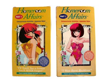 Vintage Homeroom Affairs Part 1 & 2 VHS Anime US Manga Movie Video Cartoon Japanese Hot Teacher