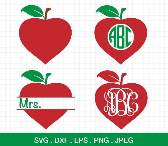 Download Teacher SVG File, Teaching Apple Monogram SVG File ...