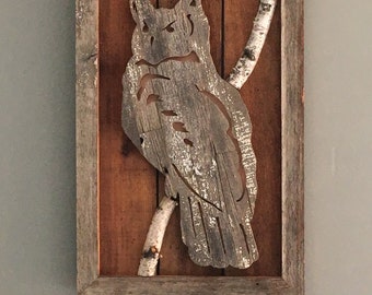 Barnwood & Birch Great Horned Owl