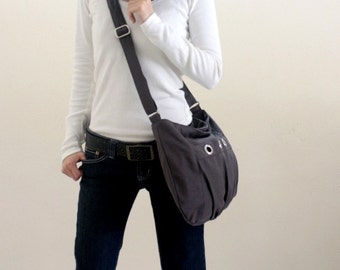 Gray Messenger bag,Small shoulder bag,Diaper bag,Women Tote bag,Cross body,Gift for her,Vegan hobo bag / Sale 25% -no.16 DENISE