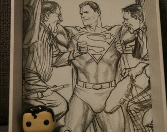 Superman Funko Pop Framed Art 5" x 7"