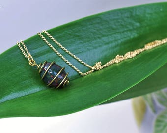 Chain with ocean Agate Stone