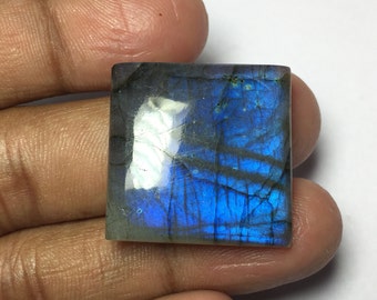 35% OFF Natural Blue Flash Labradorite Cabochon Shape-Square Size-25x25x7 MM Wt-43.60 Ct #1105