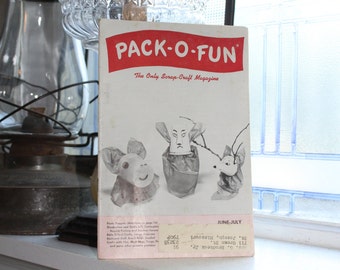 Vintage 1960s Pack-O-Fun Crafts Book Scrap Craft Magazine June July 1961