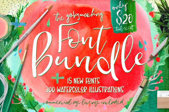 Digital fonts Bundle, 92 % OFF Sale, modern Calligraphy, Script, Wedding, Invites, Handpainted Watercolor Clipart, Digital Patterns, logo