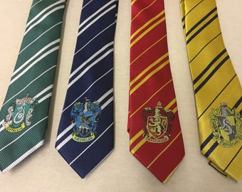 Harry Potter Necktie - Choose any house Tie - Gryffindor Slytherin Ravenclaw Hufflepuff - free first class