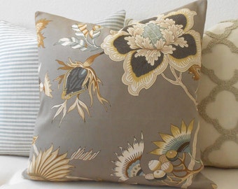 Multicolor taupe Iman floral decorative pillow cover