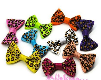 Set of 9 bows leopard multicolor scrapbooking card making embellishment *.