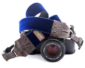The Noel Velvet Camera Strap with Quick Release Buckles -- 1.5 inches wide