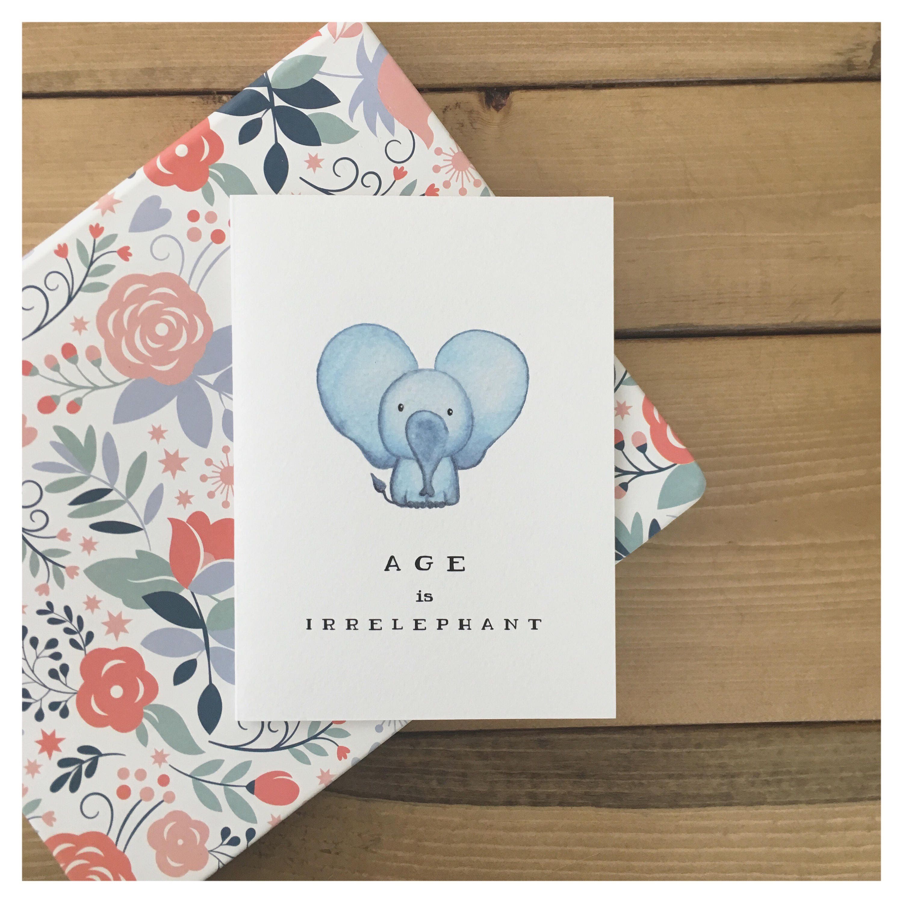 ELEPHANT CARD // funny birthday card, birthday card, cute