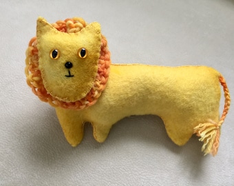 Wool lion toy Waldorf inspired ready to ship