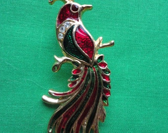 1950's Costume Jewelry Phoenix Pin