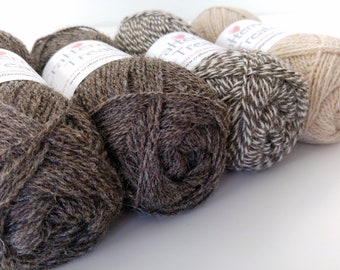 Shawl pack Natural + undyed British Alpaca and Shetland wool (80:20 blend). Fingering weight. 4 x 50g pack 760 yds 700 m. Crafternoon Treats