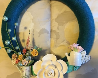 Wreath Watering Cans Porcelain Flowers