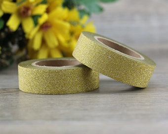 Light Gold Glitter Washi - Gold Glitter washi Tape - Glitter Washi Tape - Paper Tape - Planner Washi Tape - Washi - Light Gold Washi