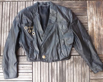 leather jacket / short 80'