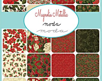Moda Magnolia Metallics Precut 5" Charm Pack Fabric Quilting Cotton Squares 33240PPM SQ30