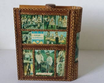 CZECH Folk Att Book Flask Bottle