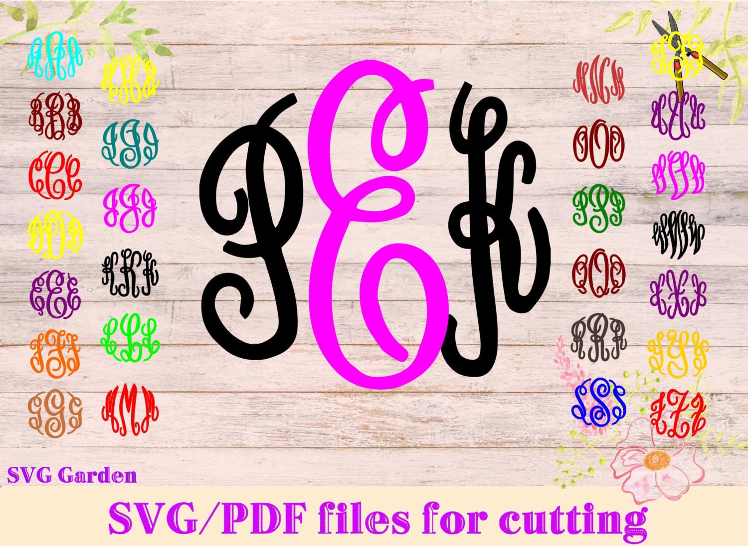 Master Circle Monogram SVG font files for Cricut Silhouette