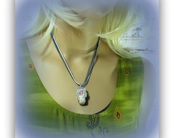 Ceramic necklace, Pendant necklace, bead necklace, Boho necklace, # 115