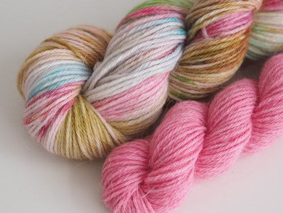 Alpaca and Wool Sock Yarn Set - The Pink Couple