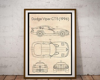 Dodge Viper GTS Car Patent Poster