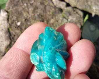 Gem silica chrysocolla abstract carving(being set Into pendant t, not available atm)!