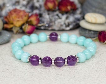 Amethyst jewelry Amethyst bracelet Gemstone jewelry Anniversary gift for girlfriend gift for wife birthday gift for sister gift for mom gift