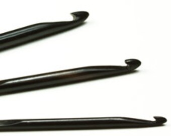 Ebony crochet hooks, length 15cm