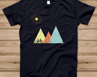 T-shirt Divertente Mountain Bike 'Snow Topped Mountain' &ndash; Regalo Per Appassionati Di MTB
