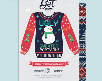 INSTANT DOWNLOAD - Ugly Christmas Sweater Party | Christmas Party Invite