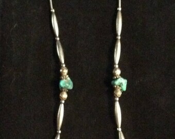 Silver Bead and Turquoise Necklace