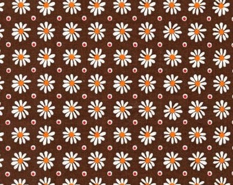 Daisies on Brown from the Daisies and Dots Collection by Robert Kaufman, yard