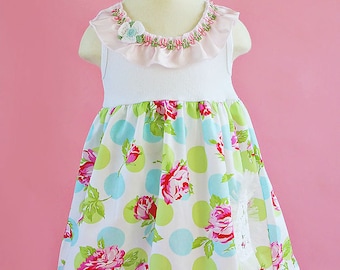 Shabby Sugar Chic Dress Size 4/5 6/6X 7/8 Custom Summer